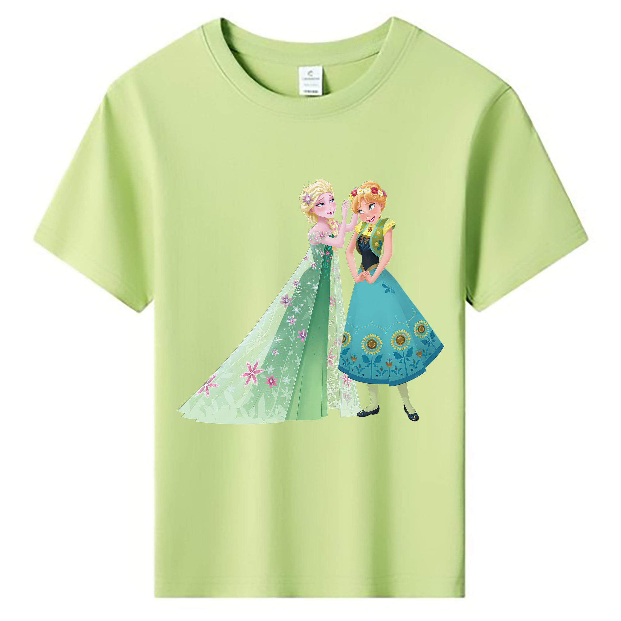 （画像用） アナと雪の女王 アンナ エルサ Frozen Anna Elsa 綿100％キッズTシャツ（フロントプリント）